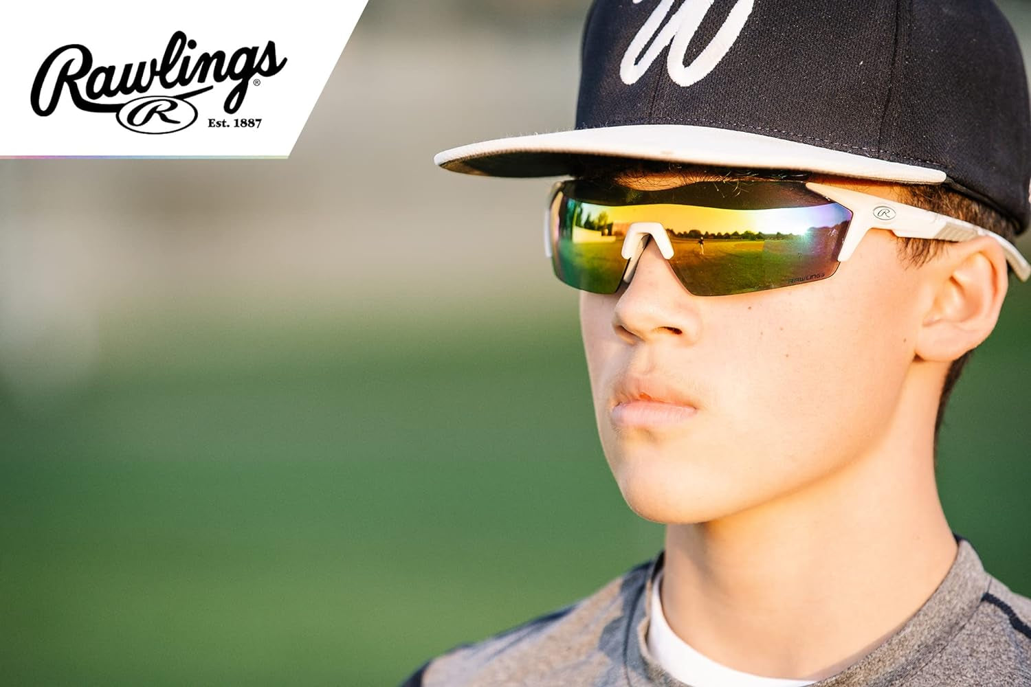 Baseball Sunglasses or Softball Sunglasses - Ages 10 to Adult - Unisex Fit - Cycling Sunglasses - White Blue Mirror